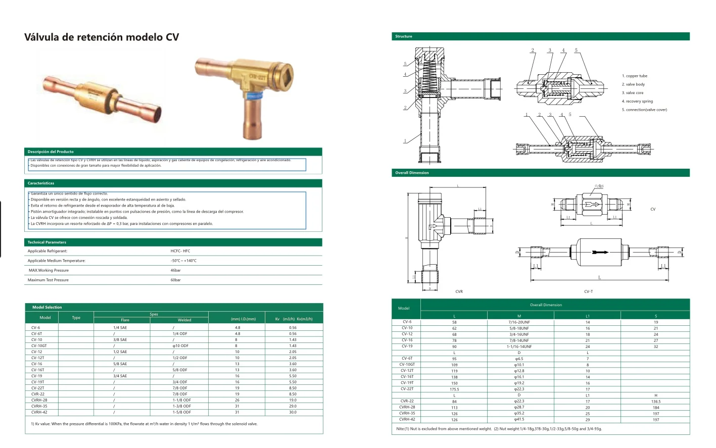 Valvula check 1-3/8 pulg ODF HONGSEN