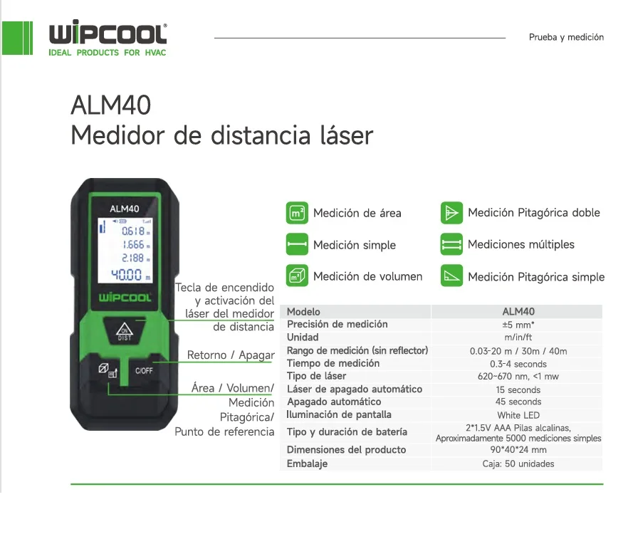 Laser de medicion 40 metros ALM40 WIPCOOL