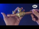 Valvula de paso bola ODF 7/8 pulg con valvula de servicio RGC
