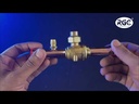 Valvula de paso bola ODF 3/4 pulg con valvula de servicio RGC