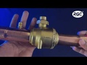 Valvula de paso bola ODF 1-3/8 pulg con valvula de servicio RGC