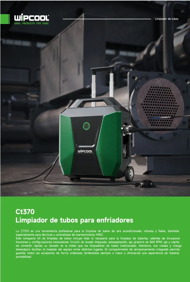 Baqueteadora limpiadora de tubos Chiller 110V CT370 WIPCOOL