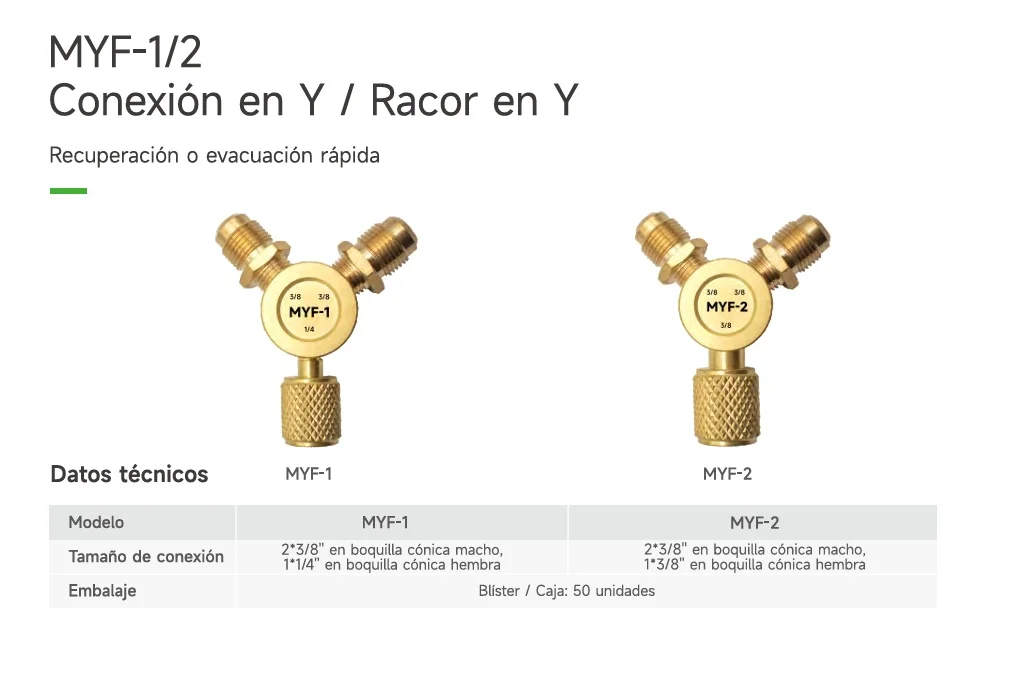 Conector Y para manguera de vacio 2x3/8"M a 1x3/8"F MYF-2 WIPCOOL