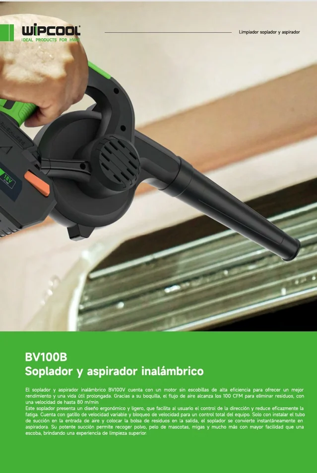 Sopladora 100CFM 18V BV100B sin bateria WIPCOOL