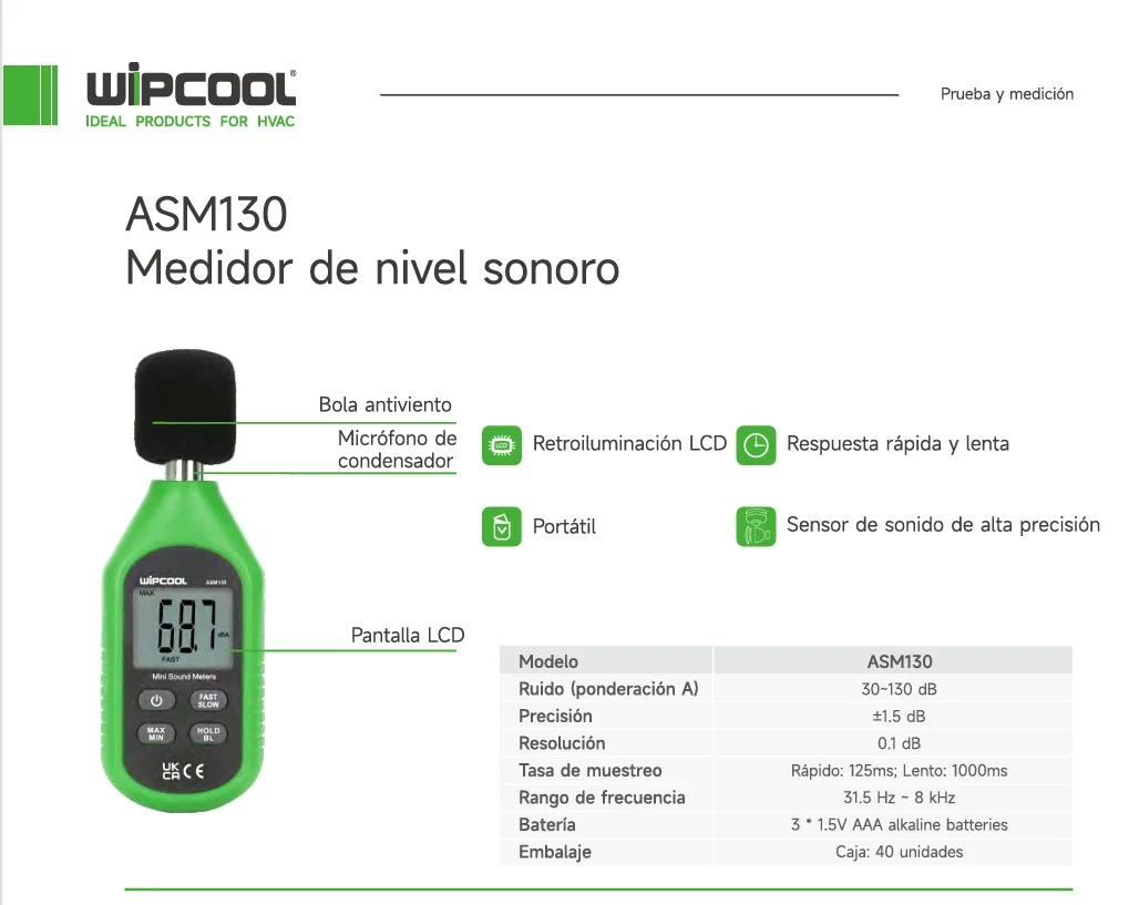 Medidor digital de ruido ASM130 WIPCOOL