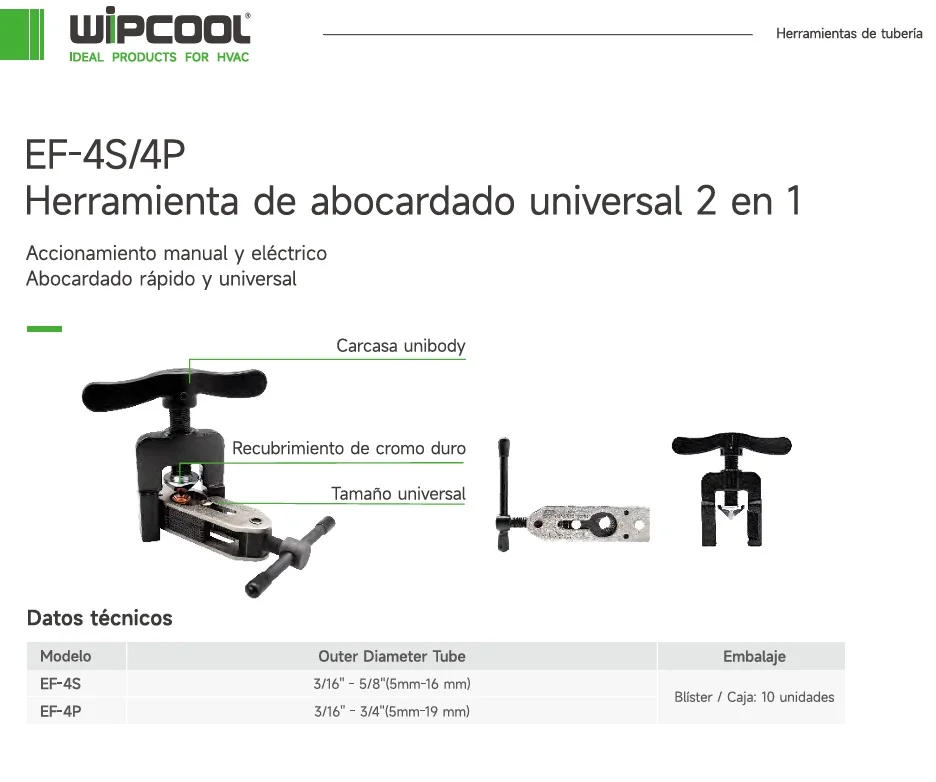 Abocinador multiple 3/16 pulg - 3/4 pulg EF-4P WIPCOOL
