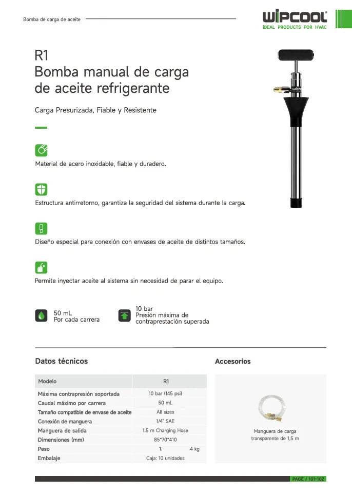 Inyector de aceite 50ml R1 WIPCOOL