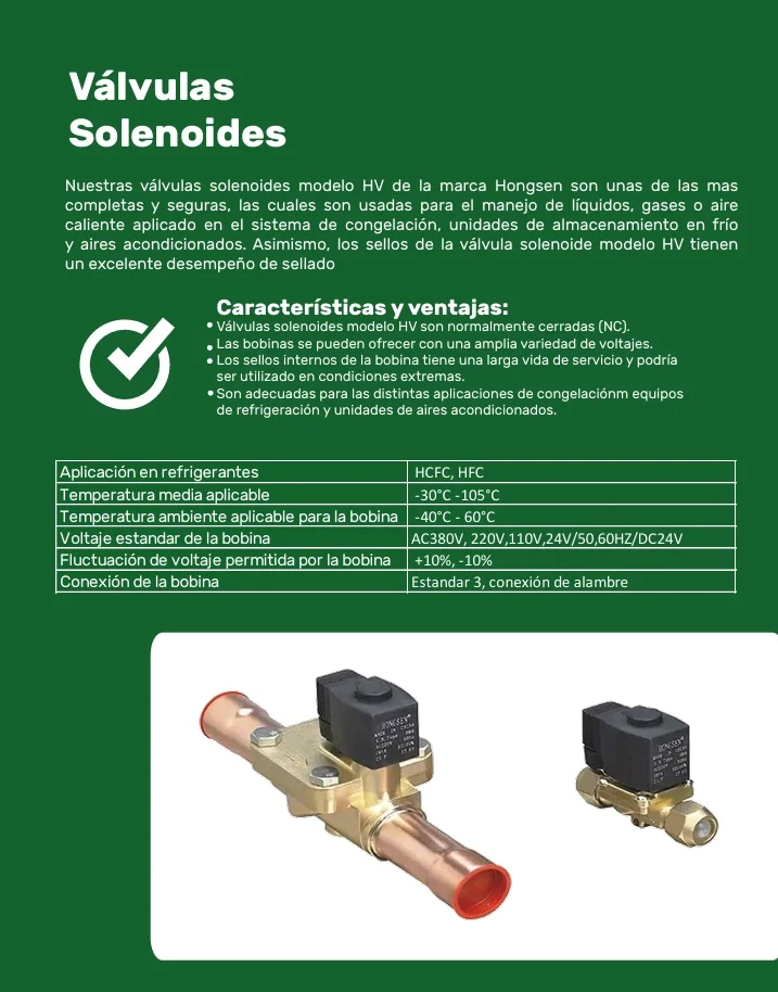 valvula solenoide 5/8 pulg ODF con bobina 220V HV15M5T HONGSEN