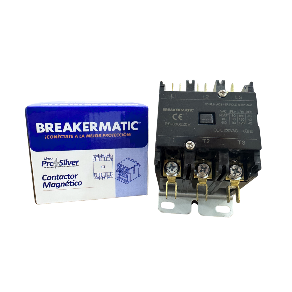 Pro-Silver contactor 3 poles 30 AMP coil 110V 60Hz BREAKERMATIC
