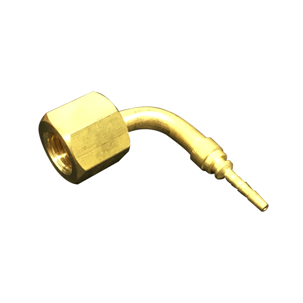 Fitting insert curvo con tuerca para capilar 3/8 pulg termoplastico RGC