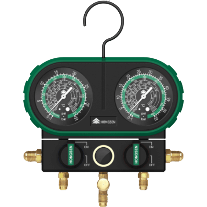 Manometro completo R-22 R-134a R-404A R-410A con mangueras y adaptadores HONGSEN