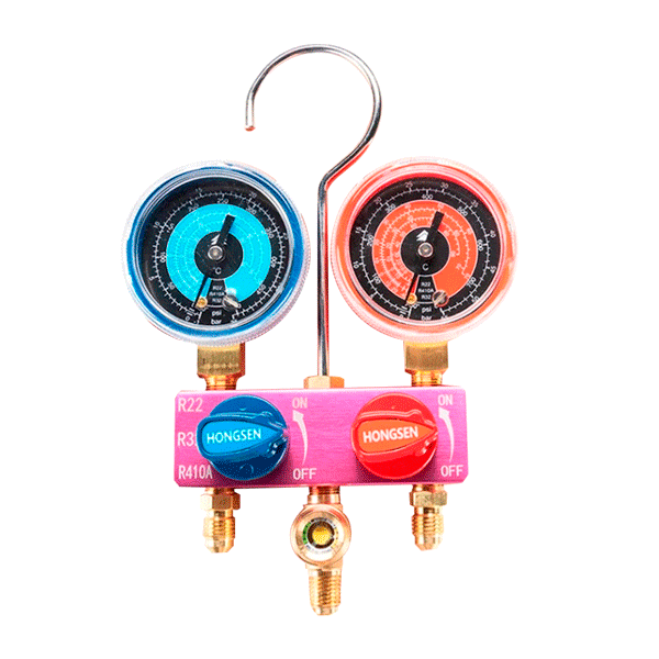 Manometro completo mini R-22 R-32 R-410A sin mangueras HONGSEN