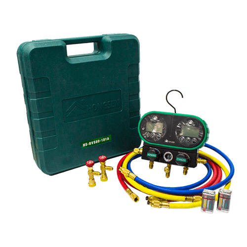 Manometro digital completo R-22 R-134a R-404A R-410A R-600a con manguera acople HONGSEN