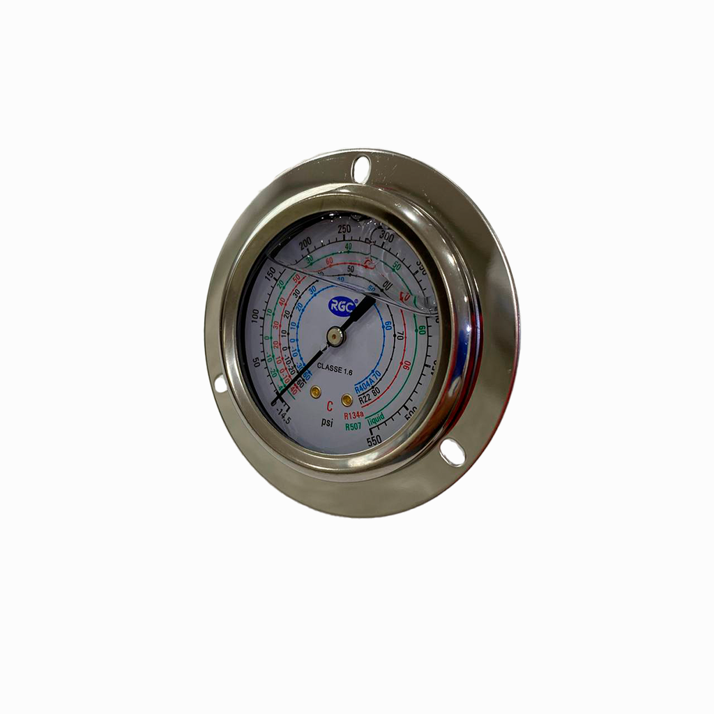 Manometro glicerina solo alta R-134a R-404A R-22 0-550psi RGC MGPG-63BH RGC