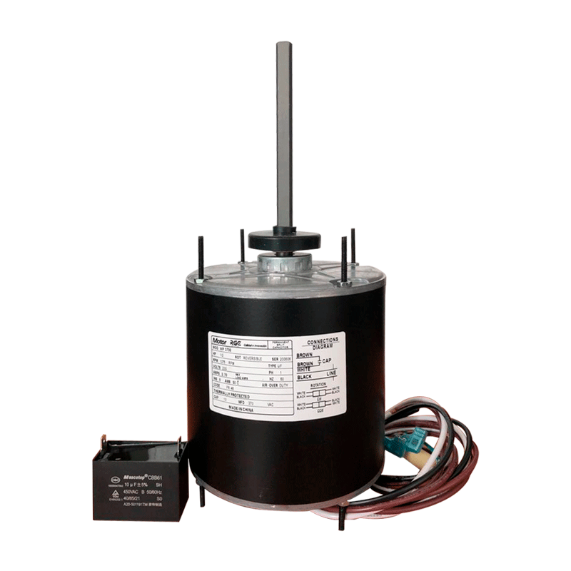 Motor de 1 eje A/A Condensador 1/2 pulg 1/2 HP 220V 1.075 R.P.M. RGC