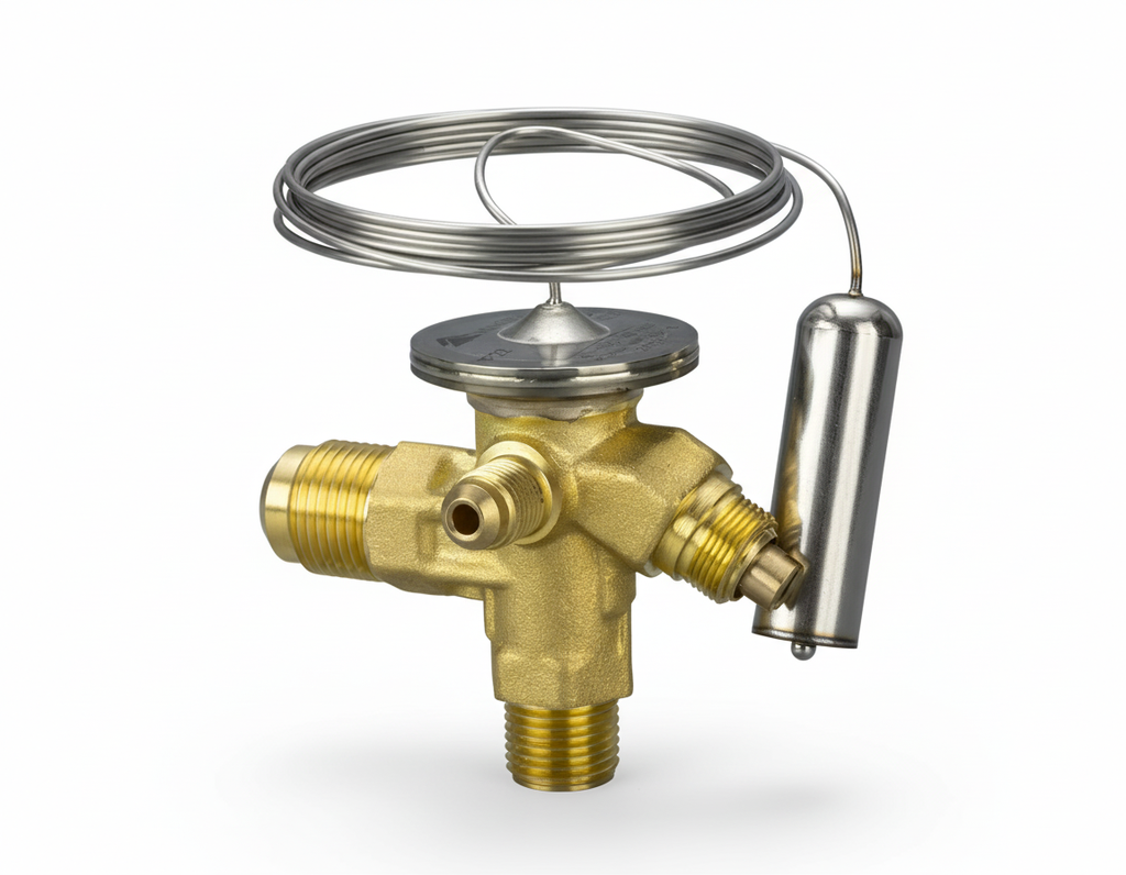 Valvula de expansion acero inoxidable R-410A 1/2 - 4-1/2 HP eq ext SAE TF410W sin orificio HONGSEN