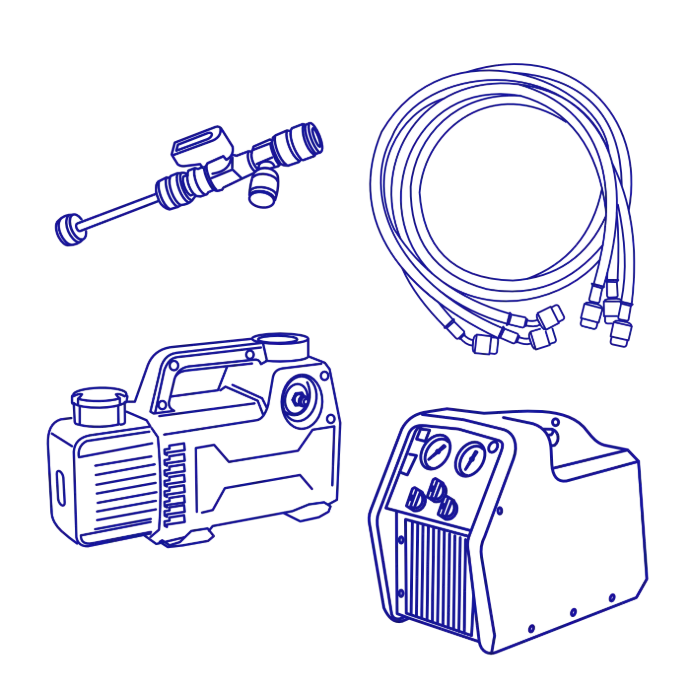 Service Tools / Herramientas de vacio, carga y recuperacion