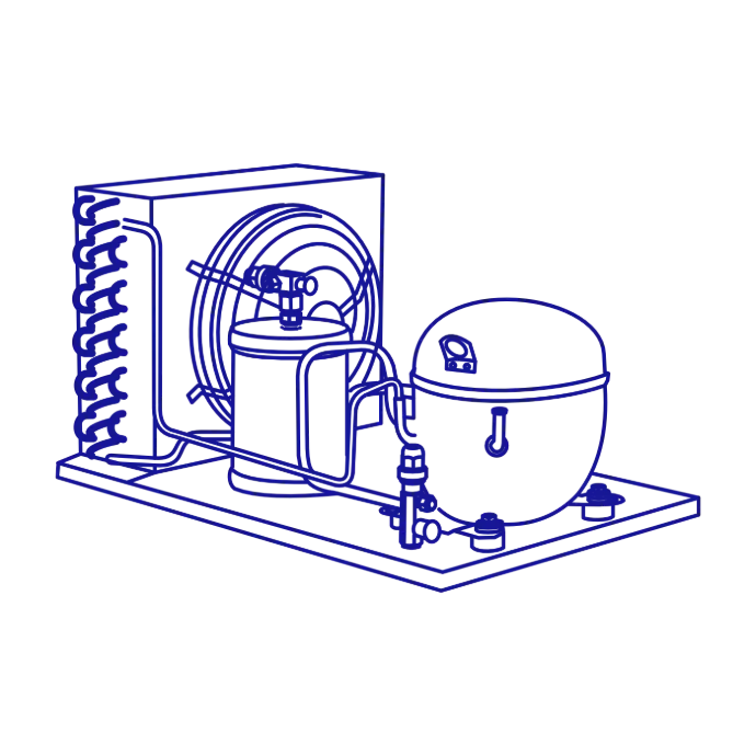 Unidades condensadoras de refrigeracion / Unidades Condensadoras para Interiores / Unidades condensadoras con compresores comerciales sellados