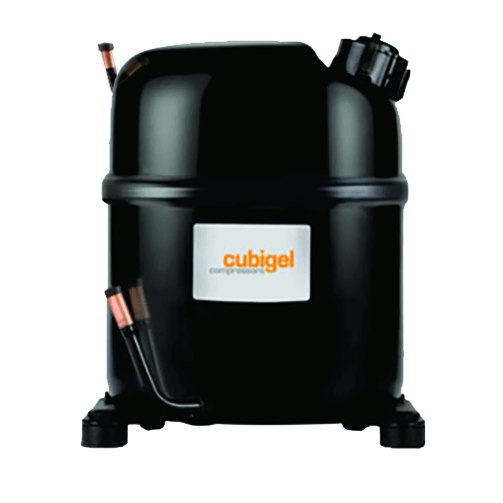 [14200287] Compresor sellado 1.5  HP 6.269 BTU R404A 220V PH1 LBP CUBIGEL España MS34FF con valvula