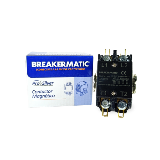[10240523] Contactor Pro-Silver 3 polos 30 AMP bobina 240V 60Hz BREAKERMATIC