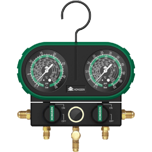 [19450041] Manometro completo R-22 R-134a R-404A R-410A con mangueras HONGSEN