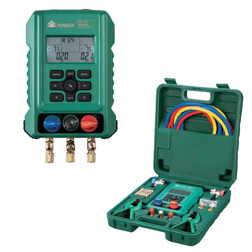[19450042] Manometro digital con pinzas de temperatura, mangueras y adaptadores HS-370 HONGSEN
