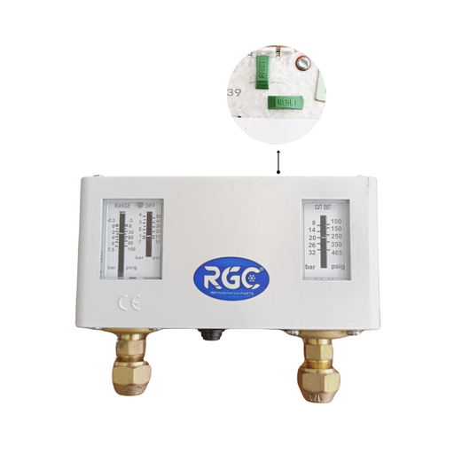 [10270106] Dual pressure control R22 - R404A - R507 - R134a reset manual/manual flare P830HLME RGC