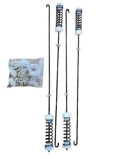 [01RE0014] Suspension 60cm kit 4 amortiguadores negra MASI